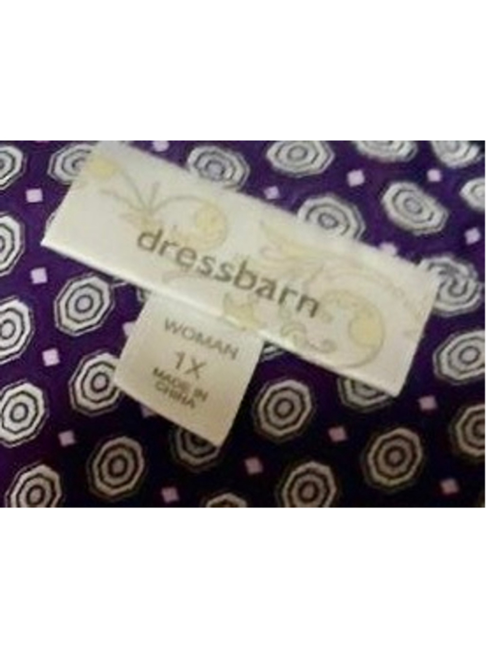 Dressbarn Women's 1X Purple Geometric Print Blouse INV49 A1 - Picture 5 of 9